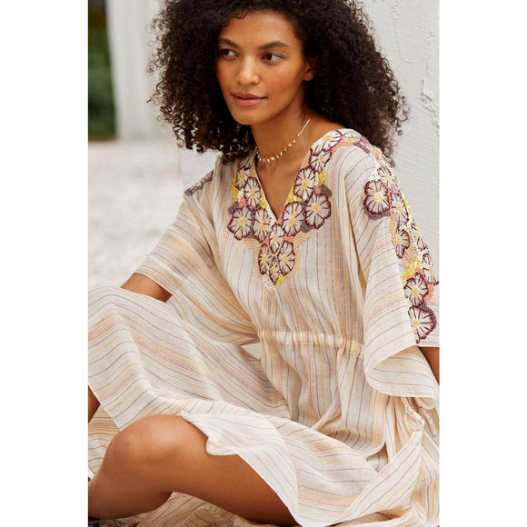 NWT Anthropologie Embroidered Beaded Kaftan - L/XL - Picture 1 of 7